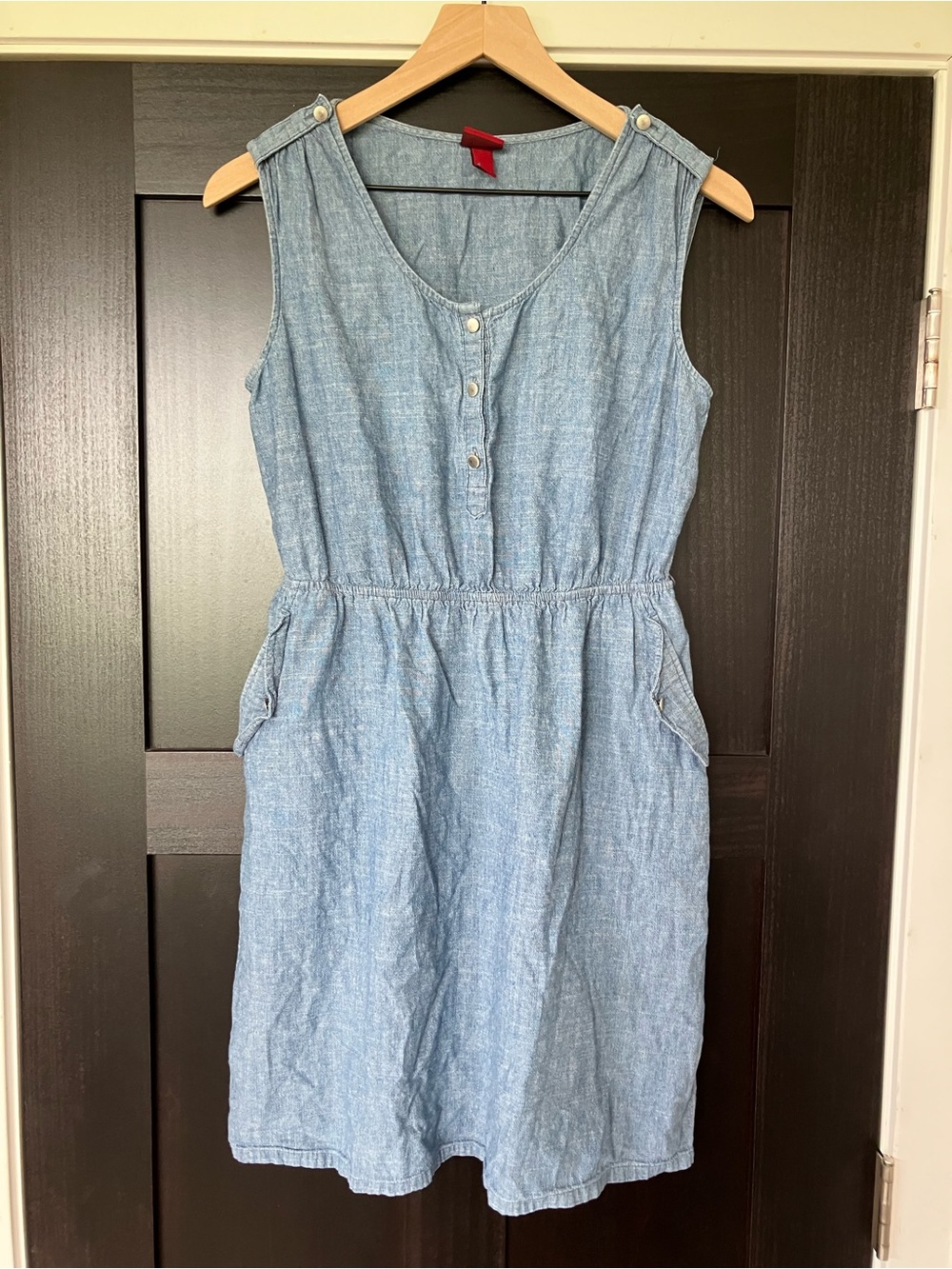 Merona Light Blue Sleeveless Chambray Dress with Button Front